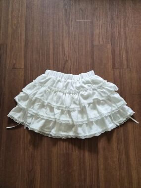 White Tiered Ruffle Skort